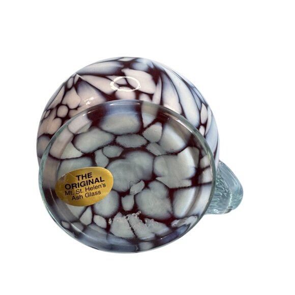 Mt St Helens Original Glass Oil Lamp 9 In White Blue Red Swirl Pattern - Picture 4 of 7